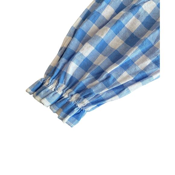 MARIE NICOLE | Smocked Fire Truck Embroidered Blue & White Gingham Dress Size 2T - Picture 4 of 8